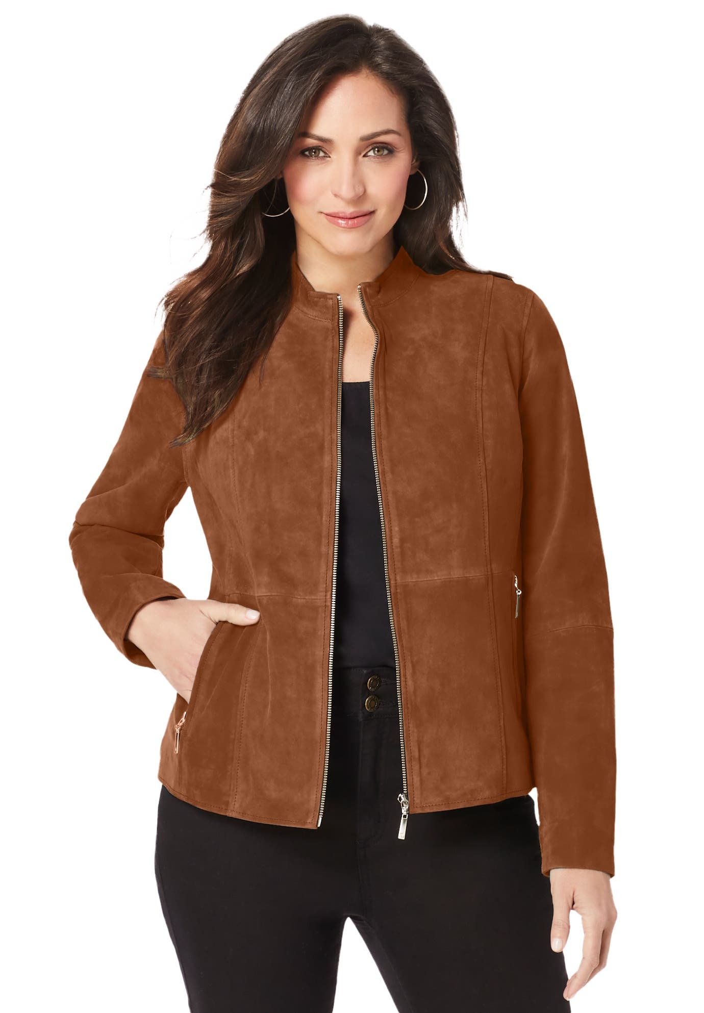 Suede Zip-Front Jacket - image 3