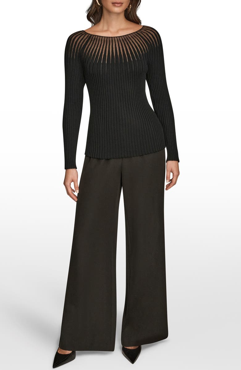 Donna Karan New York Mixed Media Knit Top, Alternate, color,