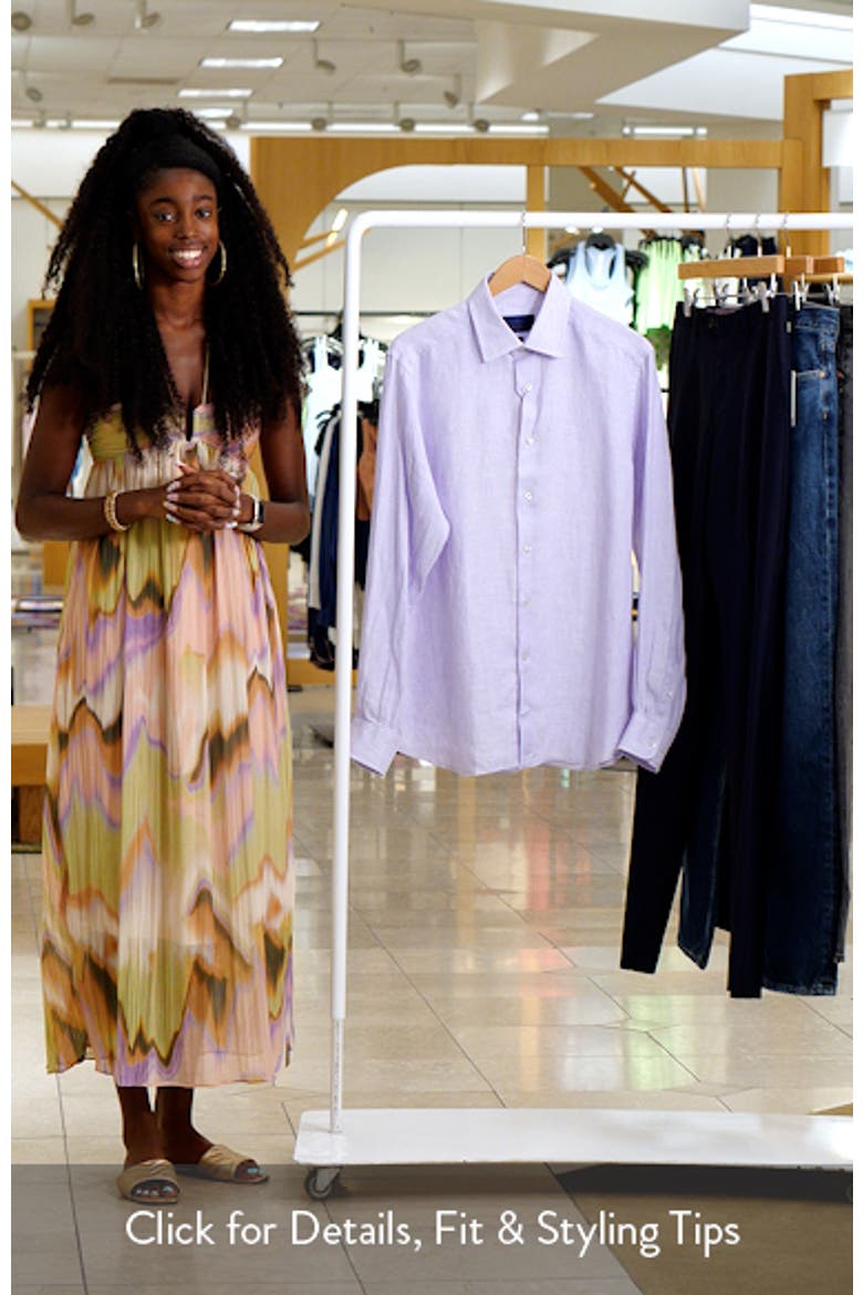 Trim Fit Linen Dress Shirt video