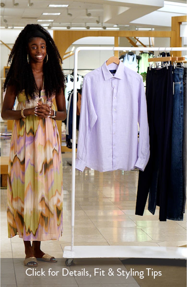 Trim Fit Linen Dress Shirt, sales video thumbnail