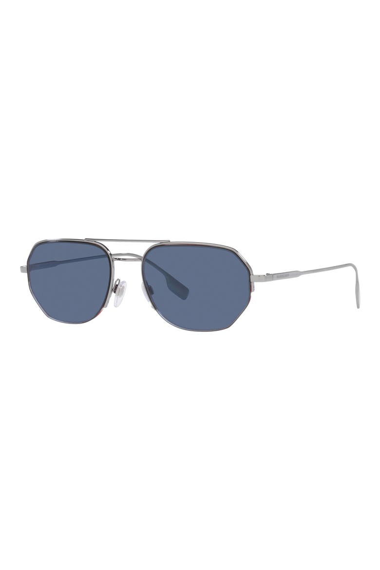 57mm Aviator Sunglasses, Alternate, color, GUNMETAL