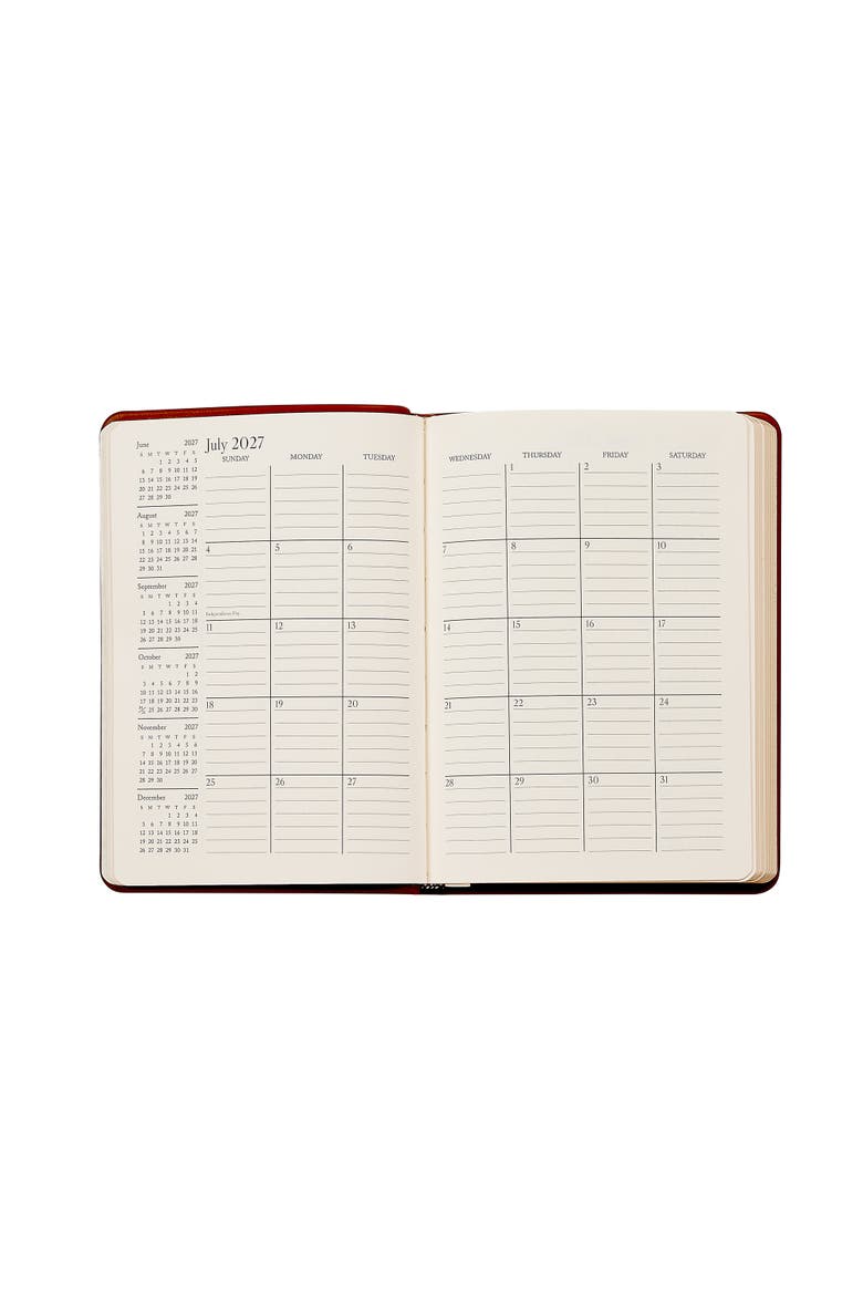 2027 Leather Weekly Notebook, Alternate, color, Blue