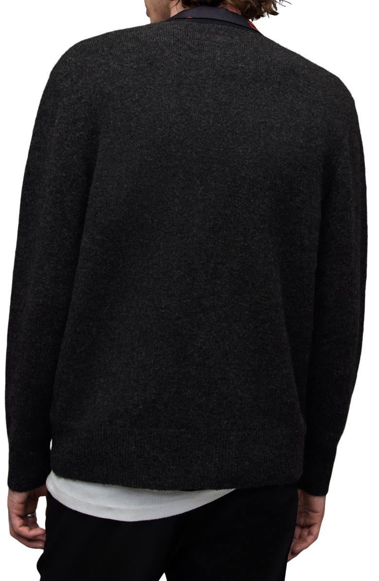 AllSaints Berkley Stripe Wool & Cotton Blend Cardigan, Alternate, color, 