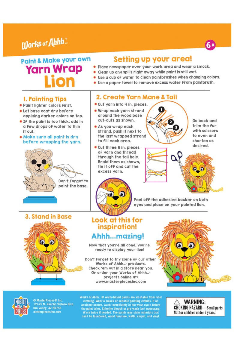 Lion - Wood Yarn Wrapping Craft Kit, Alternate, color, Multicolor