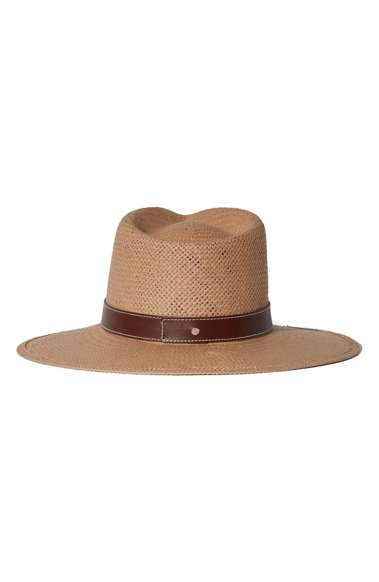 Janessa Leoné Halston Straw Fedora Hat, Alternate, color, 