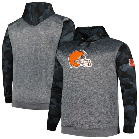 Men's Fanatics Branded Heather Charcoal Cleveland Browns Big & Tall Camo Pullover Hoodie