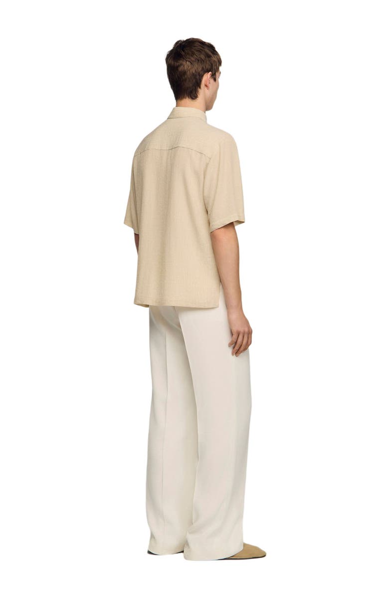 SANDRO Pleated shirt with shark collar, Alternate, color, Sand
