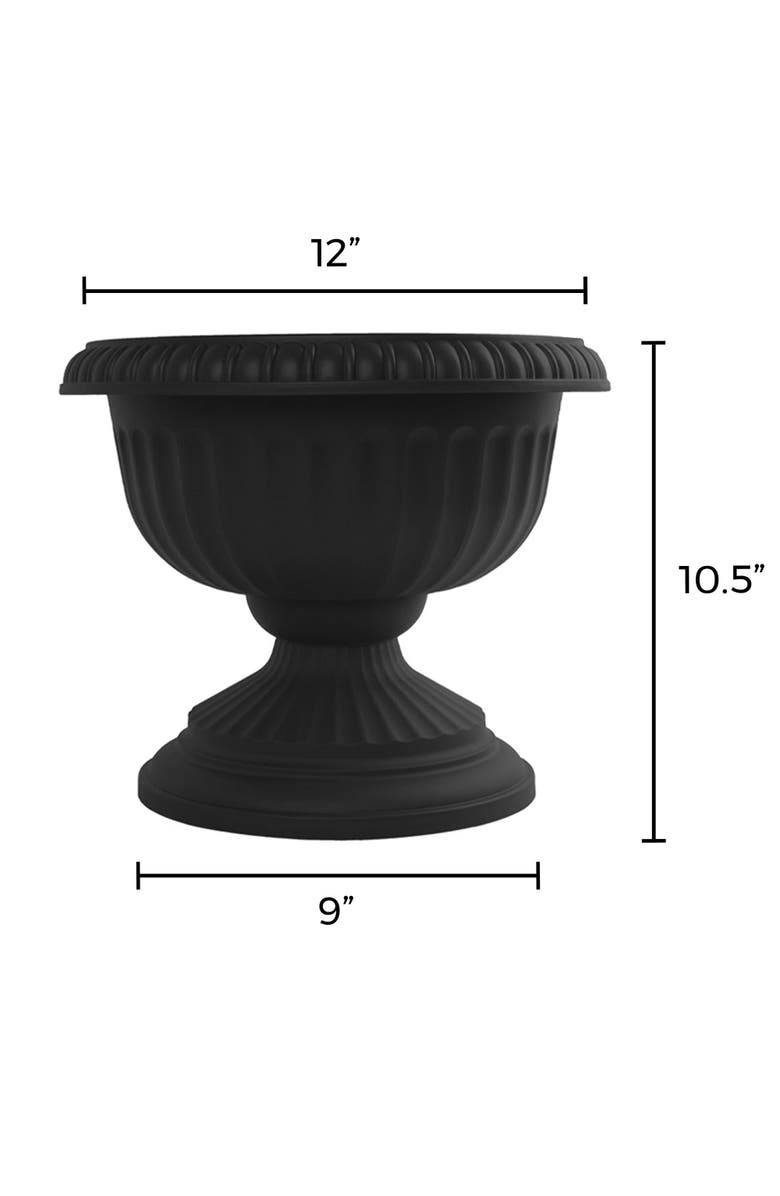 Bloem Grecian Urn Planter 12 Inch Casper White, Black, Alternate, color, Black