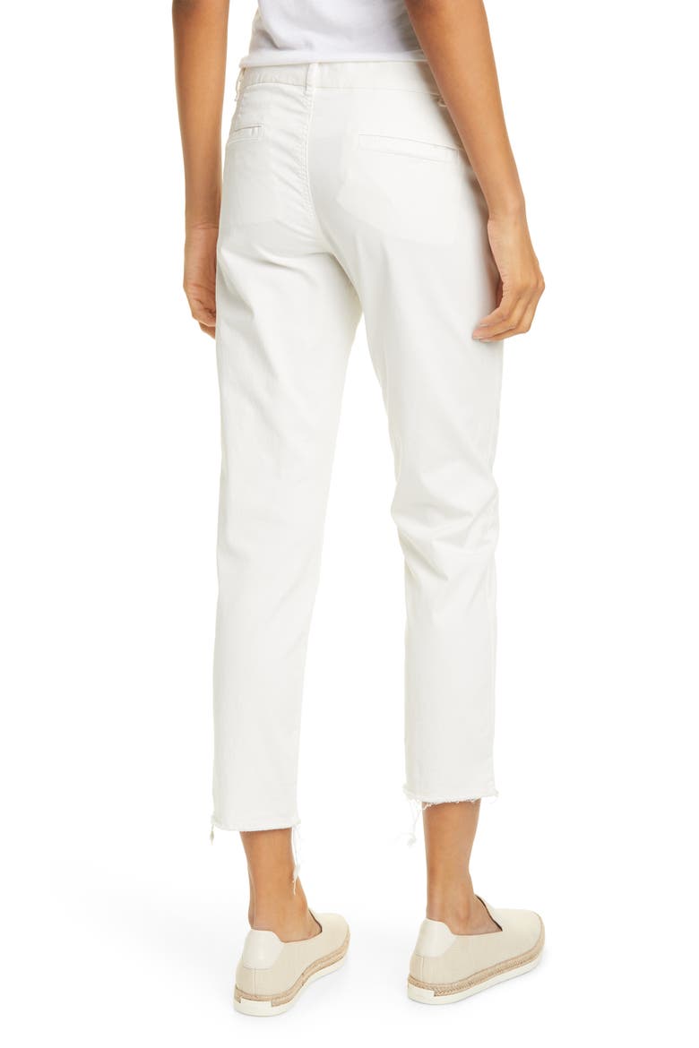 East Hampton Stretch Cotton Twill Crop Pants, Alternate, color, EGGSHELL
