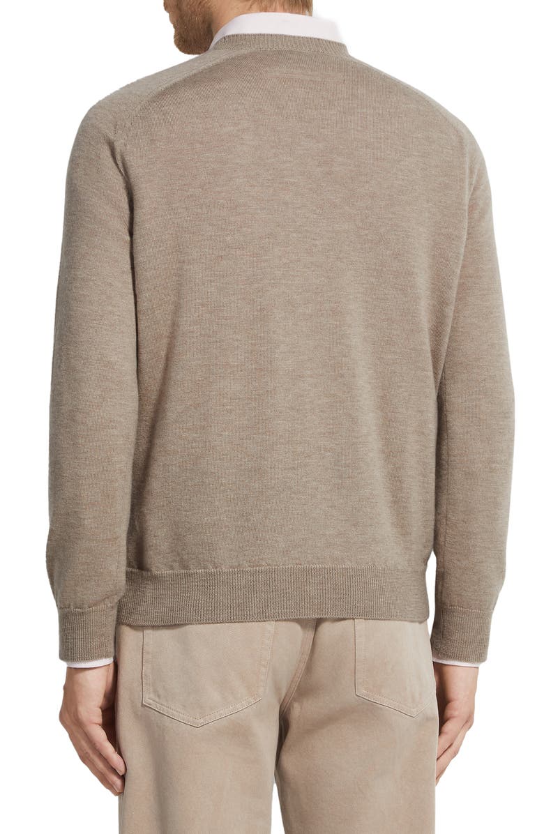 ZEGNA Oasi V-Neck Cashmere Sweater, Alternate, color, Light Taupe