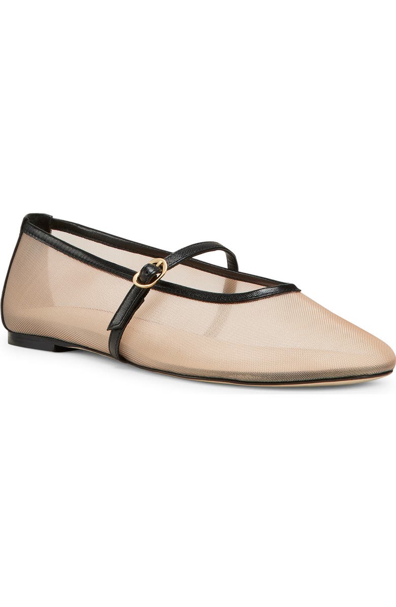 Stuart Weitzman Bareitall Mary Jane Flat, Main, color, Beige/ Black