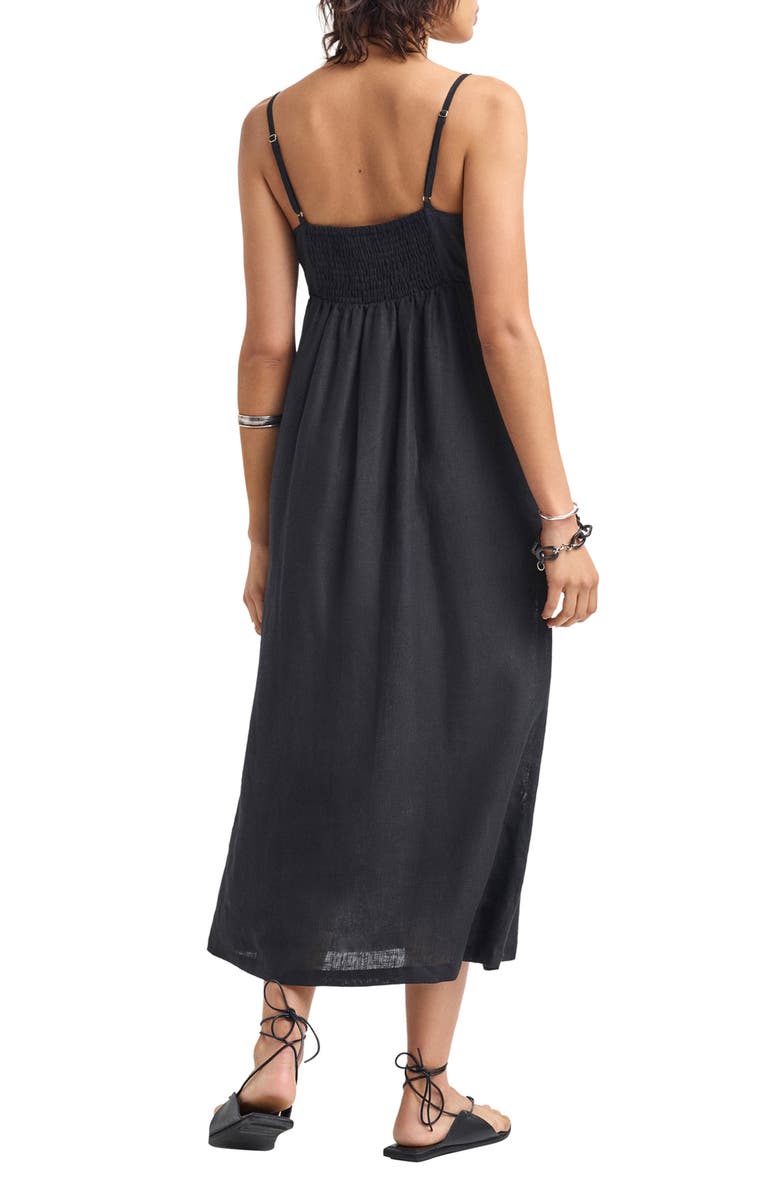 Vitamin A<sup>®</sup> Zella Linen Cover-Up Maxi Dress, Alternate, color, Black