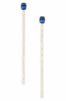 Cubic Zirconia Linear Drop Earrings