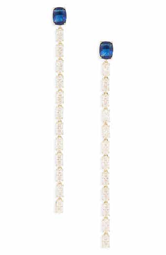 Cubic Zirconia Linear Drop Earrings