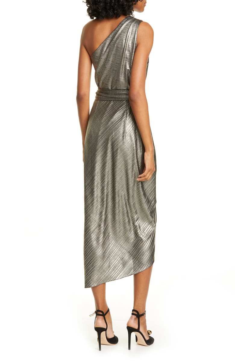 Ted Baker London Gabria One-Shoulder Midi Cocktail Dress, Alternate, color, 