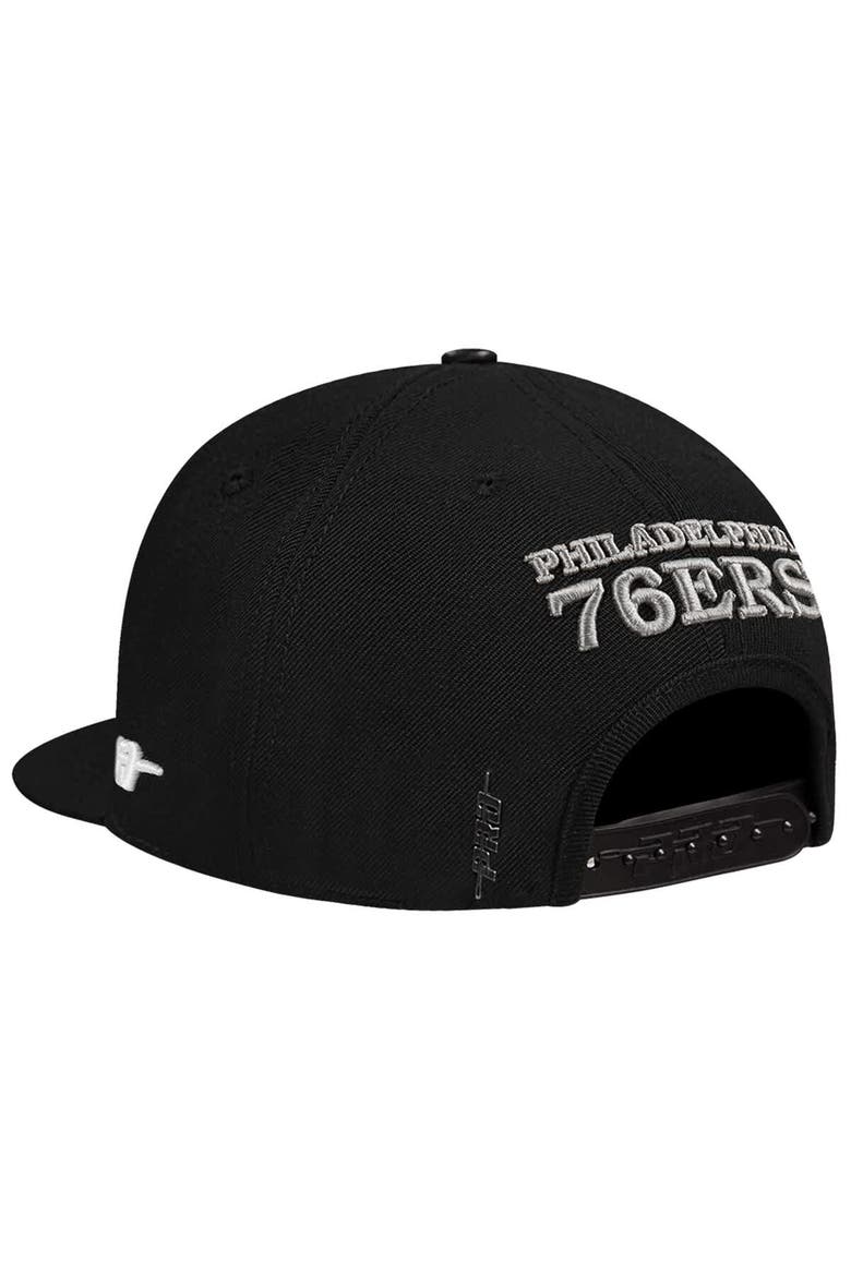 Men's Pro Standard  Cream/Black Philadelphia 76ers French Terry Snapback Hat, Alternate, color, Cream