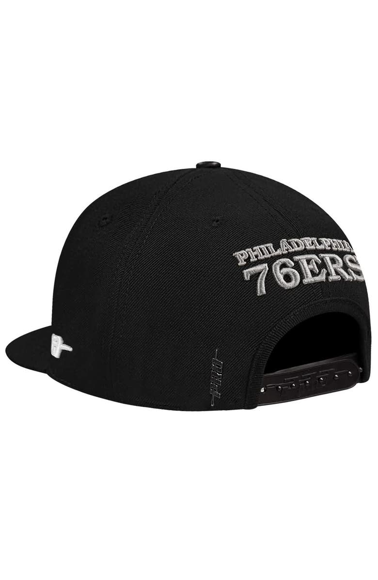 PRO STANDARD Men's Pro Standard Cream/Black Philadelphia 76ers French Terry Snapback Hat, Alternate, color, Cream