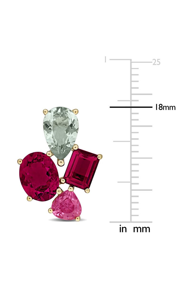Julianna B. Green & Pink Tourmaline Cluster Earrings 14K, Alternate, color, Pink Tourmaline