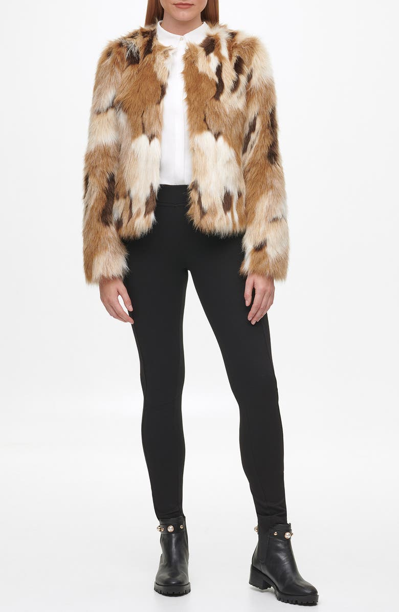 KARL LAGERFELD PARIS Faux Fur Shag Jacket, Alternate, color,