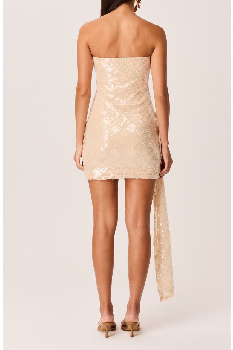 Zephyra Sequined Strapless Minidress, Alternate, color, CHAMPAGNE