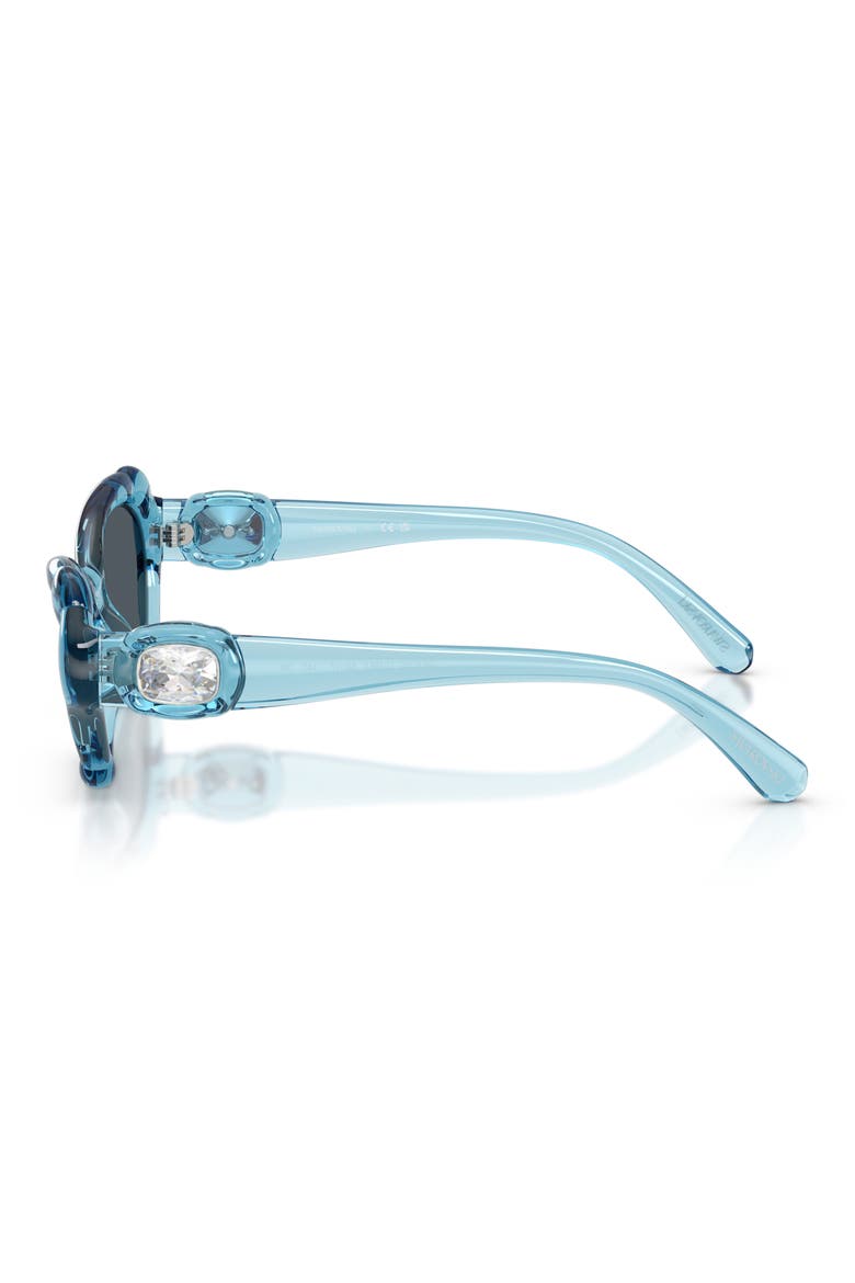 52mm Cat Eye Sunglasses, Alternate, color, TRANSAPRENT LIGHT BLUE / GREY