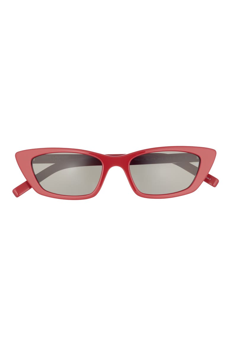 52mm Cat Eye Sunglasses, Main, color, RED RED GREY