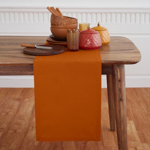 Dru Cotton Linen Solid Table Runner