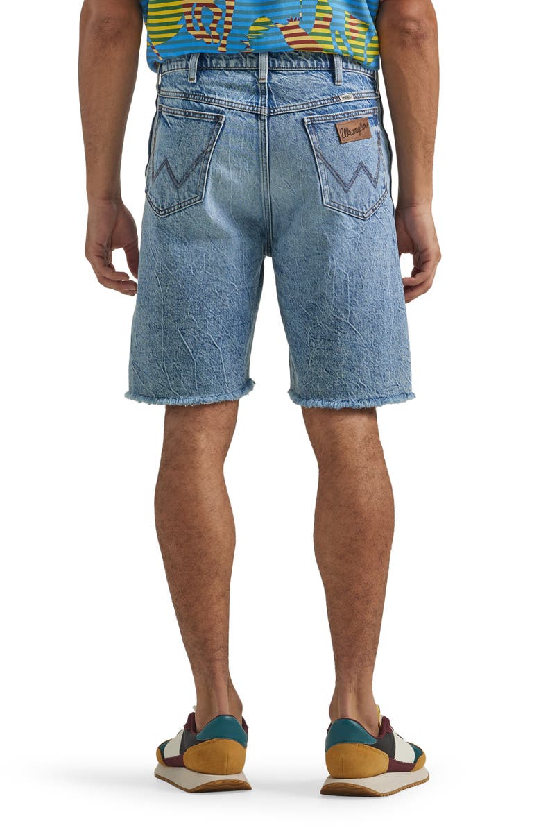 Wrangler Loose Fit Raw Hem Denim Shorts, Alternate, color,
