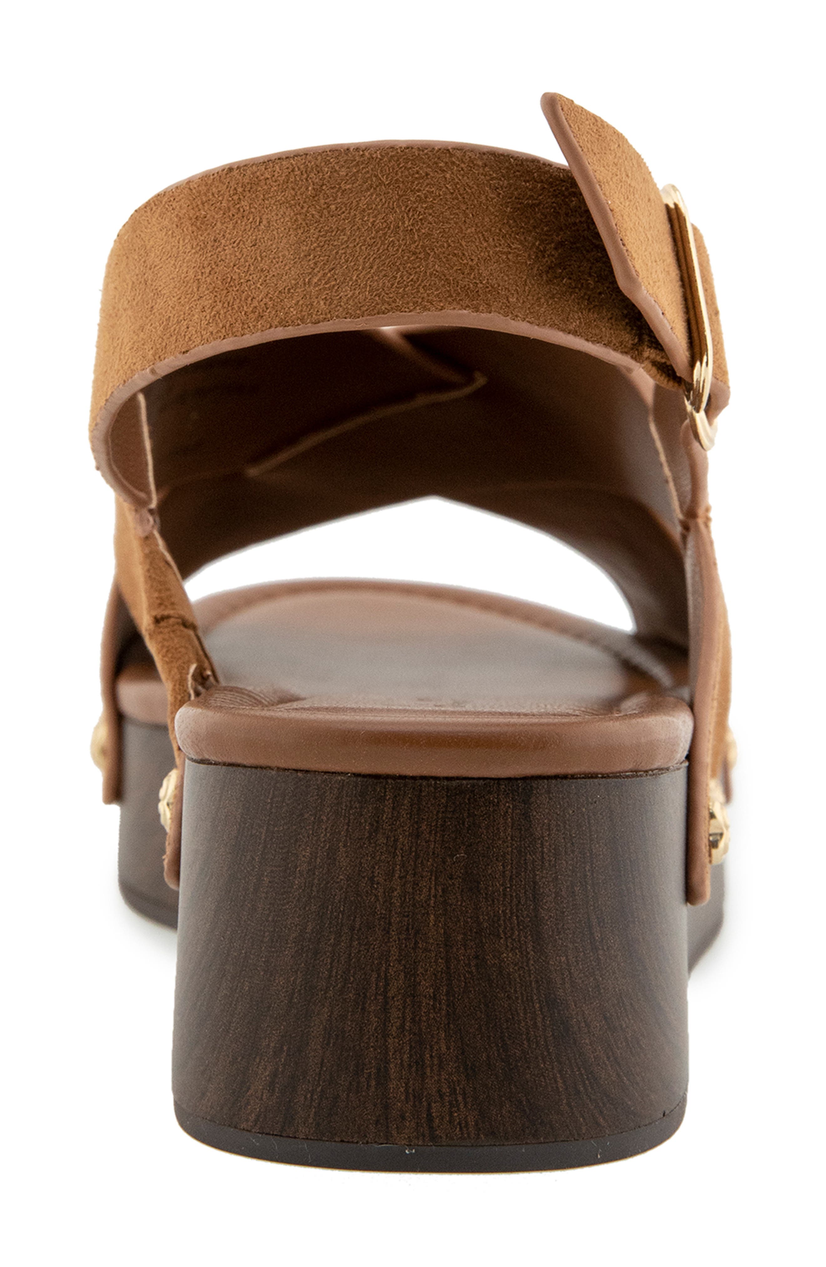 Splendid Quandry Woodgrain Platform Slingback Sandal, Alternate, color, Caramel