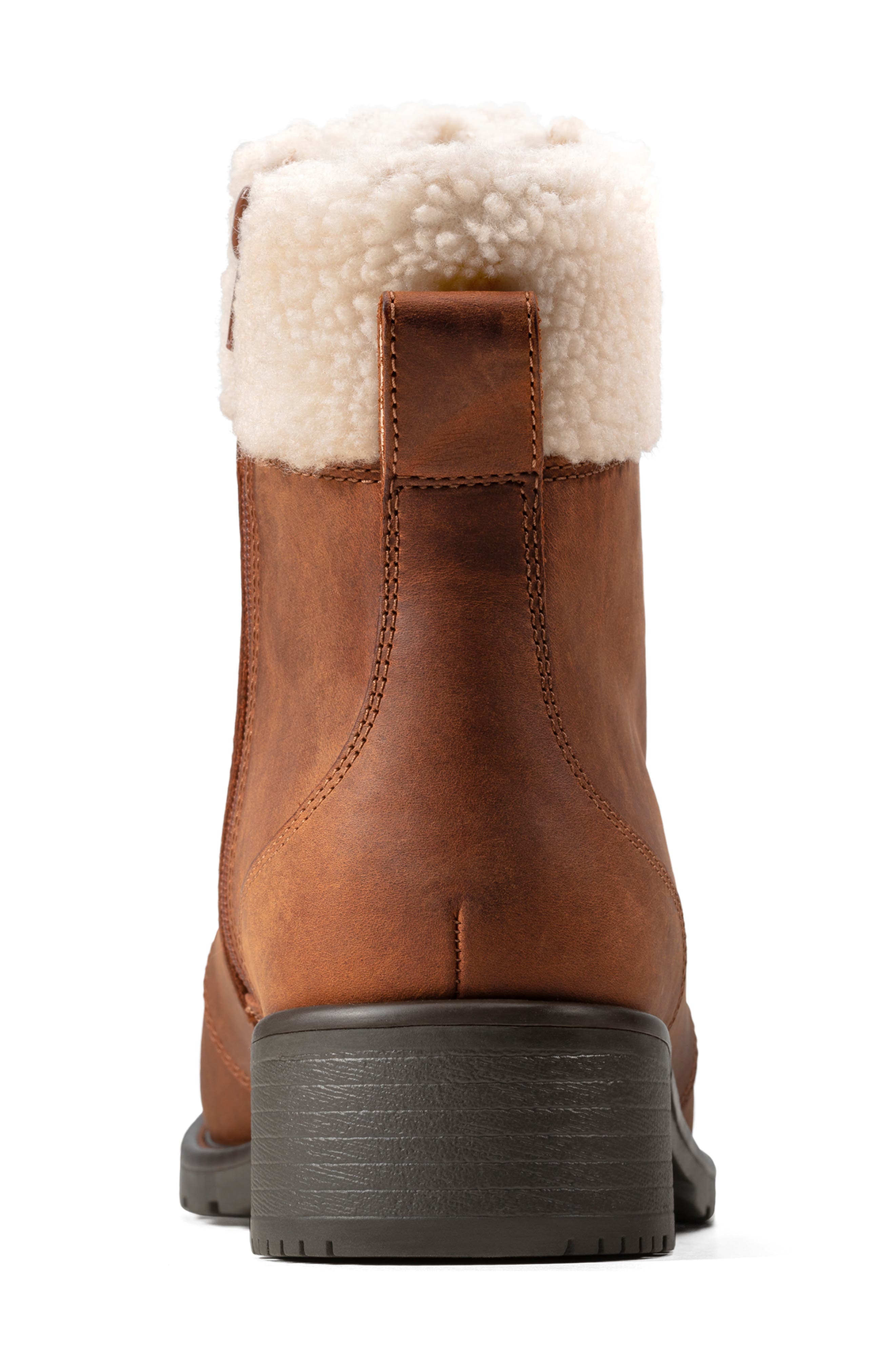 Clarks<sup>®</sup> Orinoco Faux Shearling Trim Waterproof Hiking Boot, Alternate, color, 