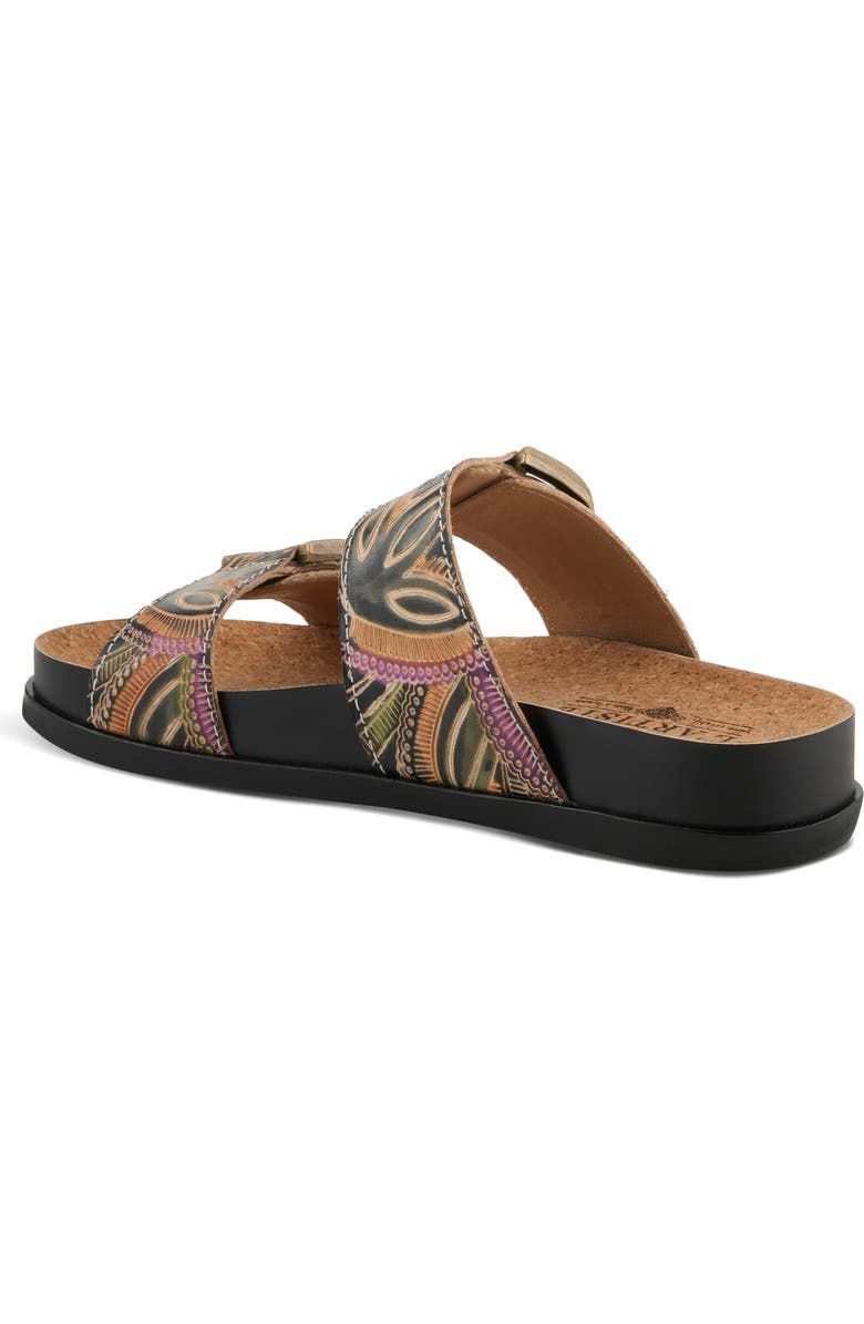 L'Artiste by Spring Step Glaze Platform Slide Sandal, Alternate, color, Black Multi