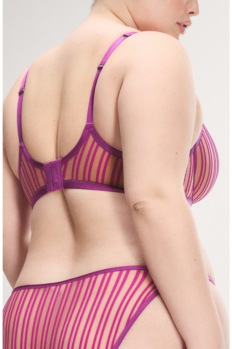 Strappy Hour Lightly Lined Semi-Demi Bra, Alternate, color, PURPLE FLEUR