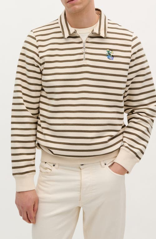 Scalpers Stripes Zipper Sweater In Neutral