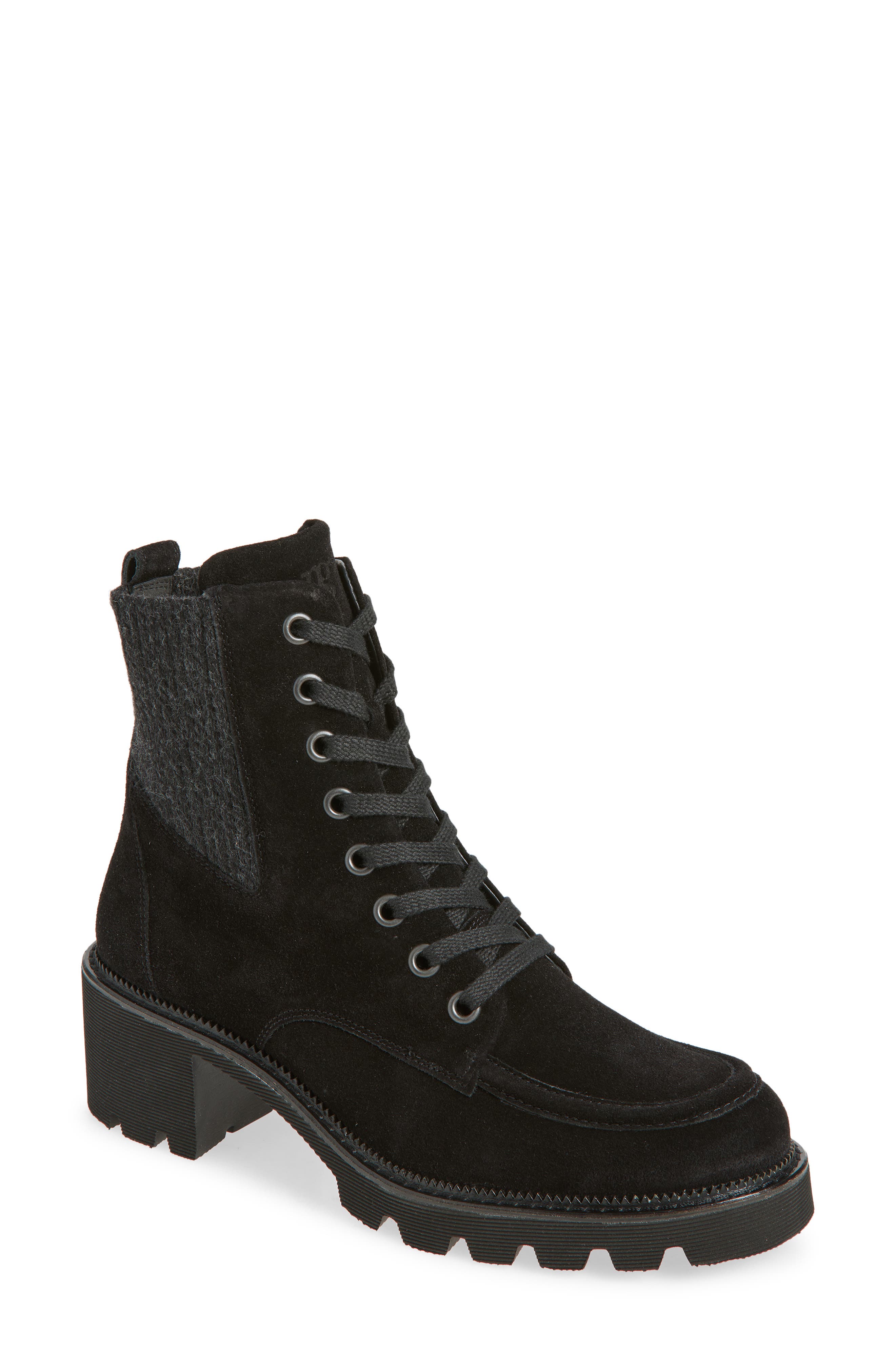 Paul Green Cassidy Hiker Boot, Main, color, Black Soft Suede