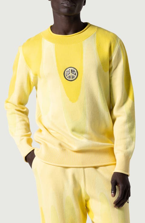 Jacquard Drop Cotton Sweater
