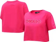 PRO STANDARD Women's Pro Standard Pink Chicago Cubs Triple Pink Boxy Cropped T-Shirt