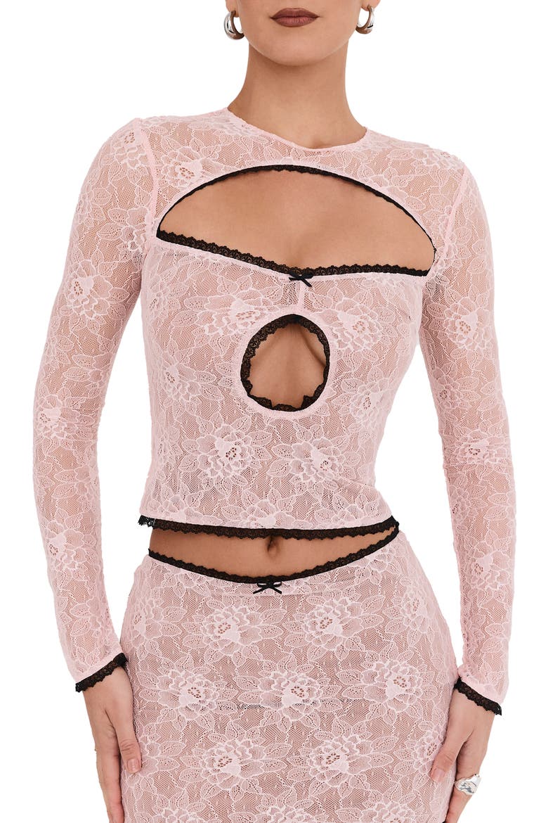 Peony Cutout Lace Crop Top, Main, color, PEONY
