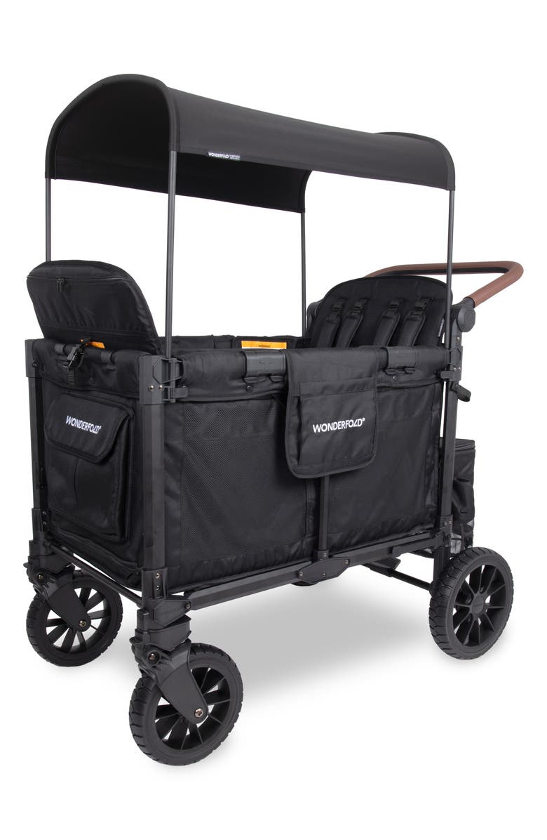 WonderFold W4 Luxe Pro 4-Passenger Multifunctional Stroller Wagon, Main, color, Black