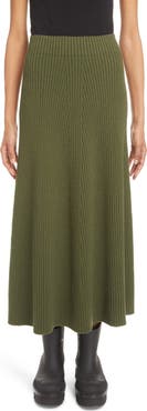 Chloé Directional Rib Wool A-Lline Skirt