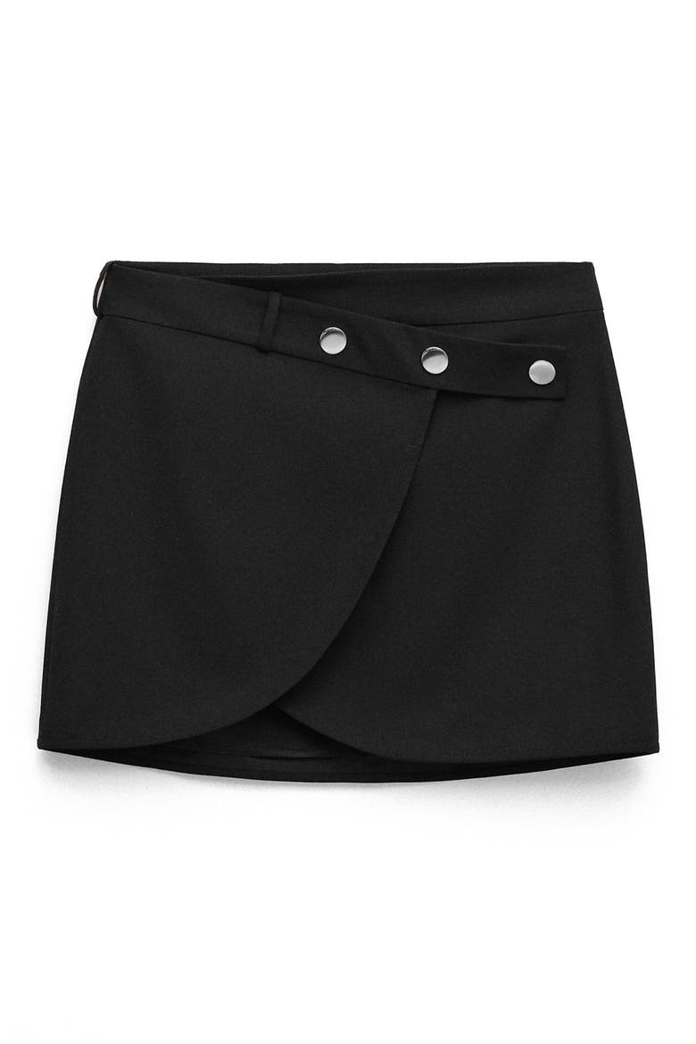 Danita Wrap Front Miniskirt, Main, color, BLACK