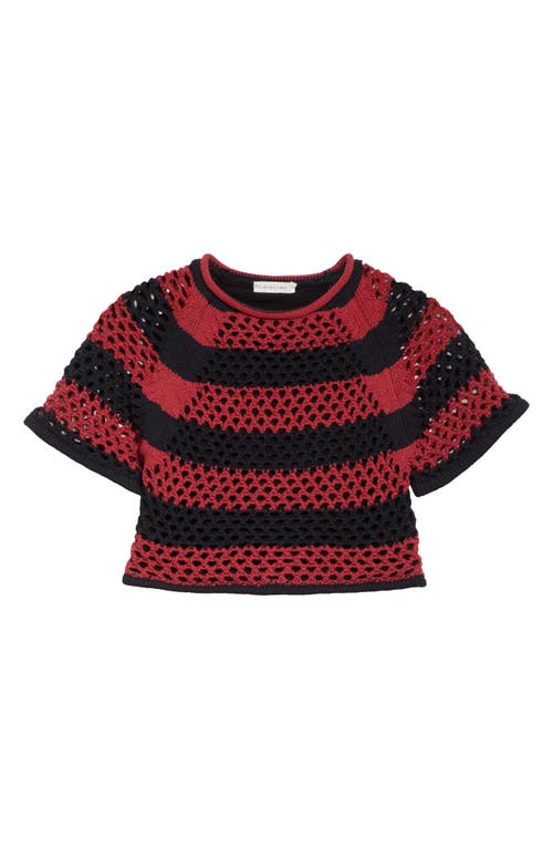 DIOTIMA DIOTIMA RAE STRIPE OPEN STITCH CROP SWEATER 