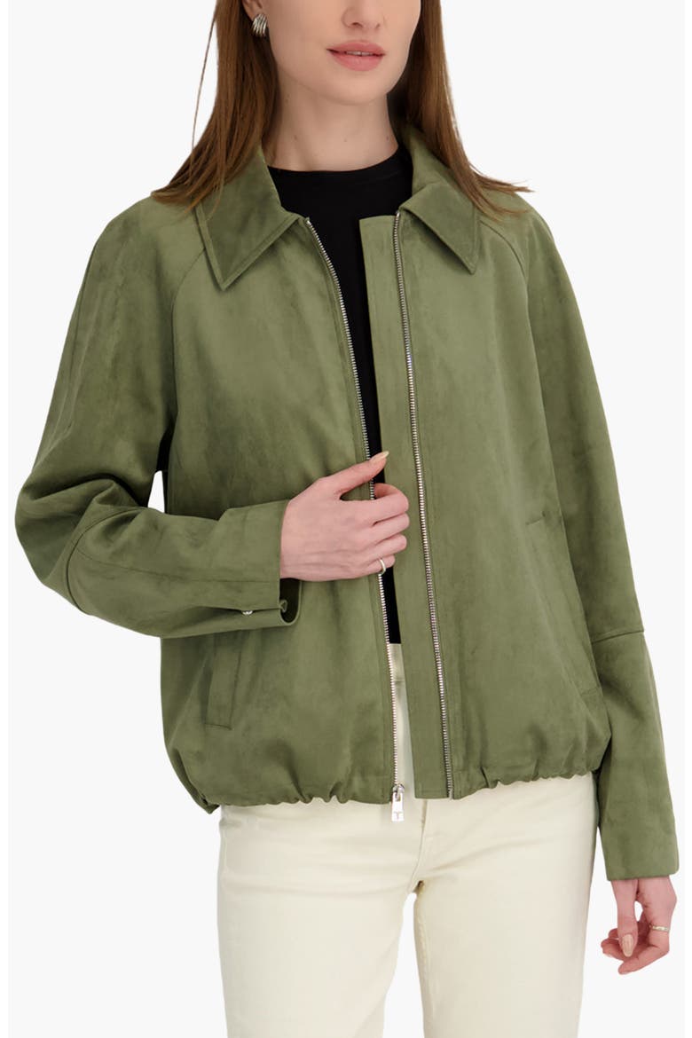 Kora Faux Suede Jacket, Alternate, color, KHAKI