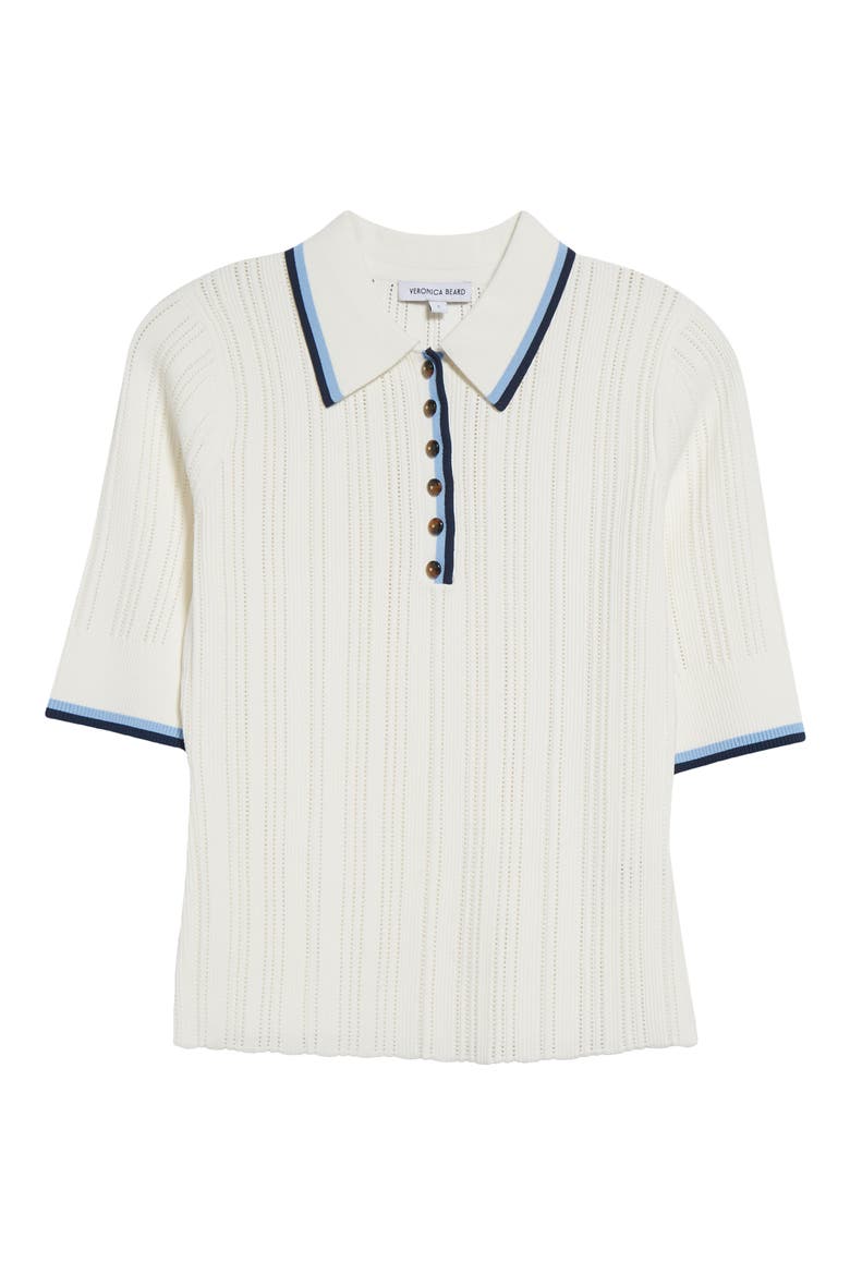 Soza Tipped Pointelle Sweater, Alternate, color, OFF-WHITE