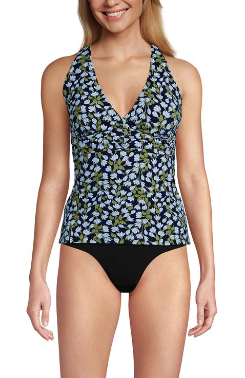 D-Cup V-Neck Plunge X Back Tankini Top