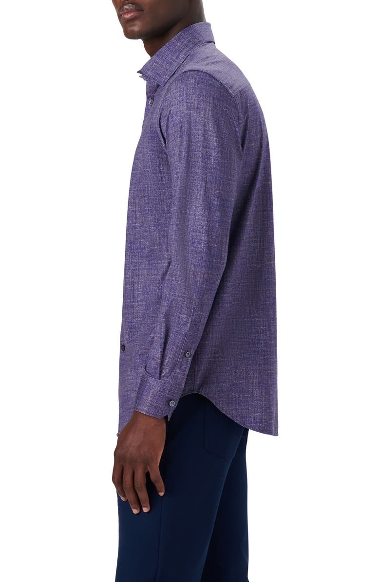 Bugatchi OoohCotton<sup>®</sup> Print Button-Up Shirt, Alternate, color, Mocha