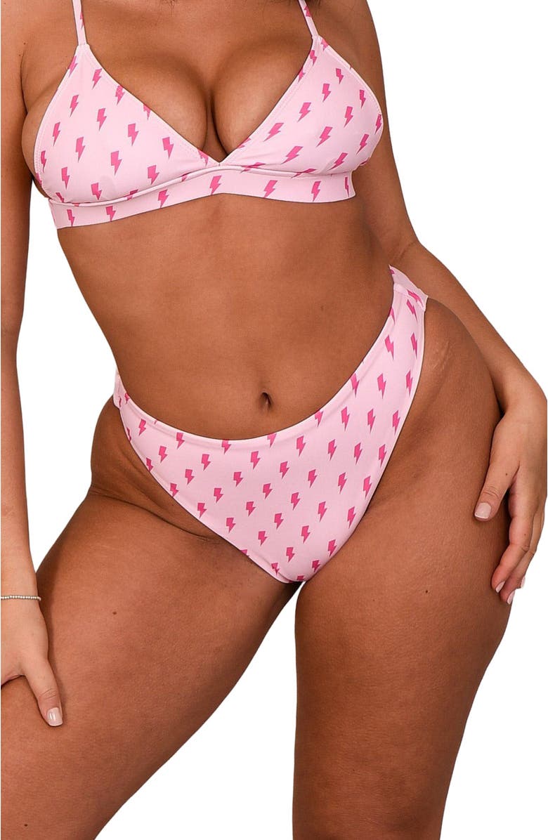 OOSC Strike of Luck Mile High Bikini Bottoms, Alternate, color, Pink