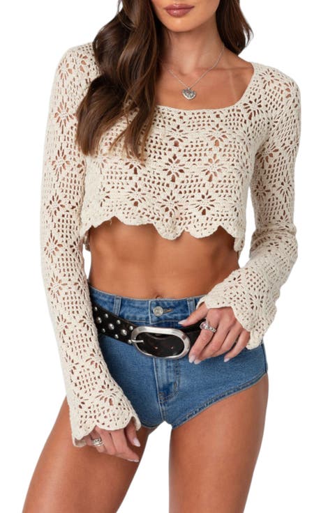 Tessie Long Sleeve Crochet Top