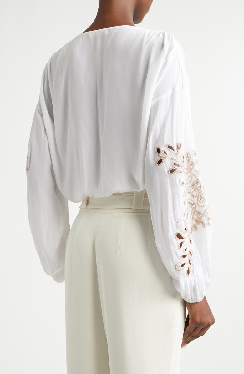 Ramy Brook Zenaida Floral Cutout Woven Shirt, Alternate, color, Ivory