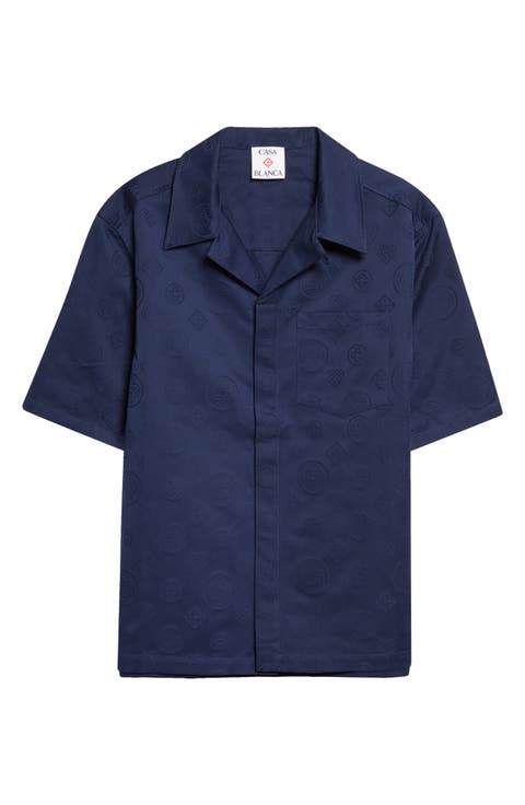 Monogram Cotton Poplin Camp Shirt