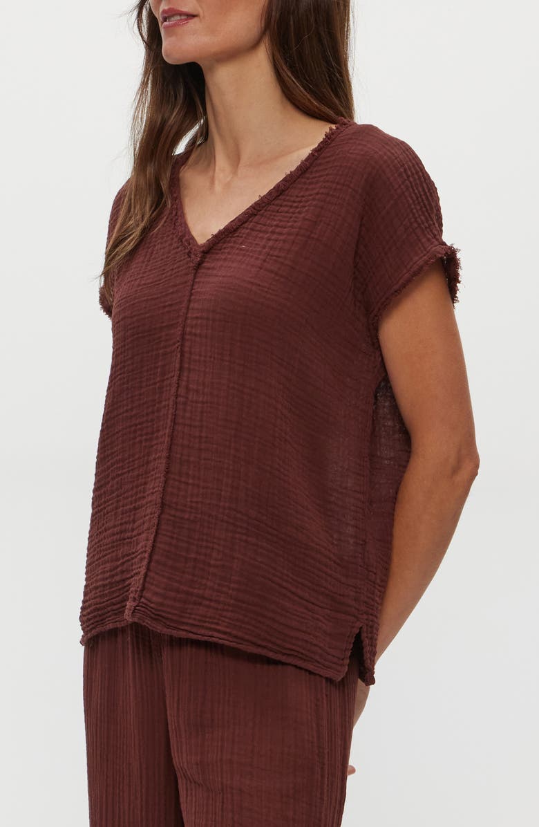 Michael Stars Draya V-Neck T-Shirt, Alternate, color, Espresso